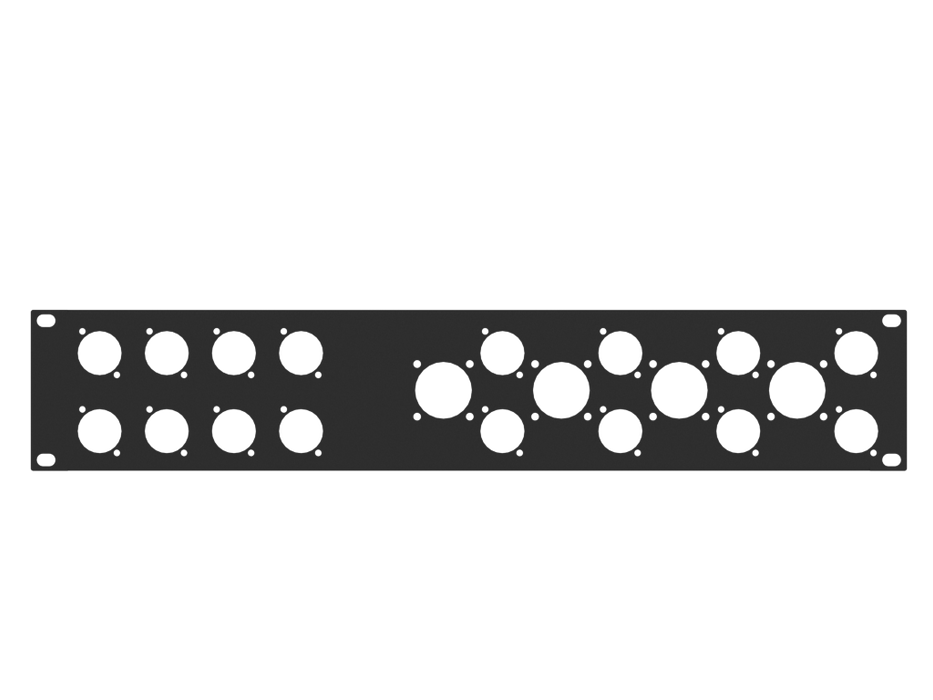 SANTOSOM HARDWARE Rack Panel, 2U 16x D-size 4x G-size