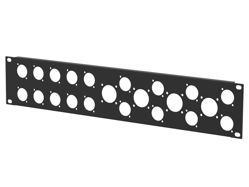 SANTOSOM HARDWARE Rack Panel, 2U 18x D-size 4x G-size