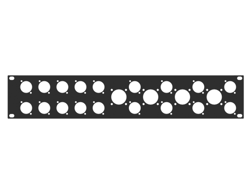 SANTOSOM HARDWARE Rack Panel, 2U 18x D-size 4x G-size