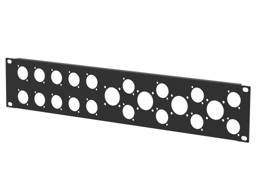 SANTOSOM HARDWARE Rack Panel, 2U 18x D-size 4x G-size