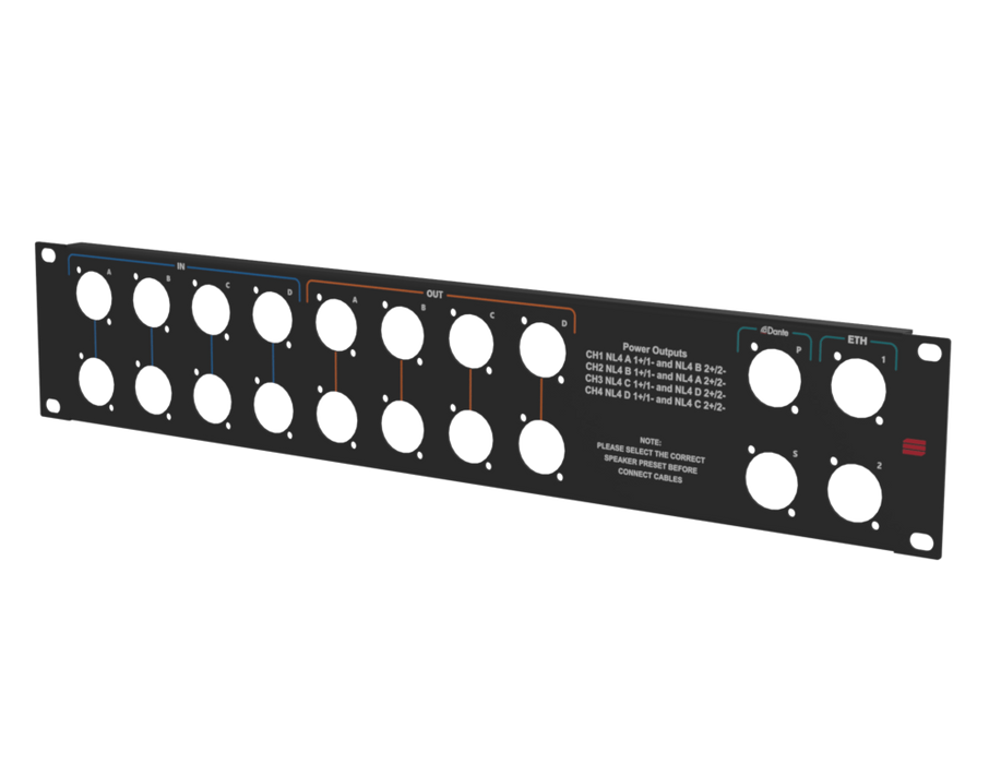 ADAM HALL HARDWARE 19" Rack Panel 2U, Nexo NXAMP/Dante