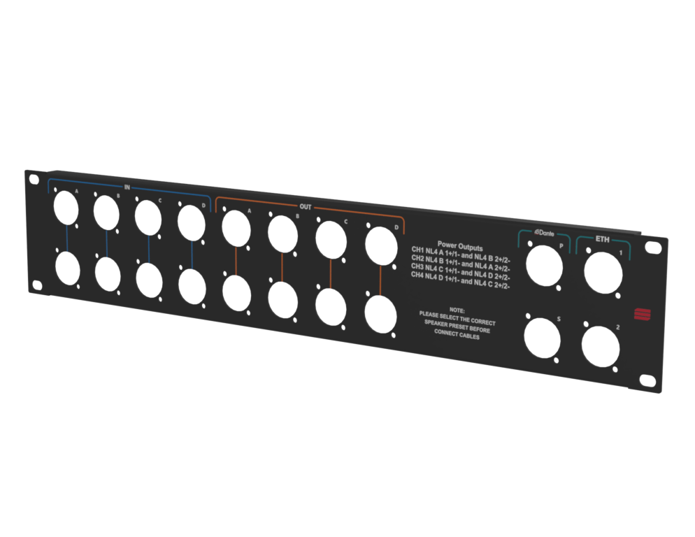 ADAM HALL HARDWARE 19" Rack Panel 2U, Nexo NXAMP/Dante