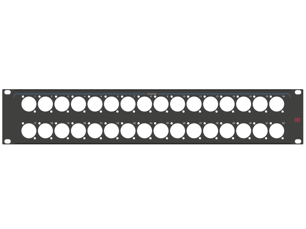Santosom HARDWARE Rack Panel 2U, 32x D-Size (1-32)