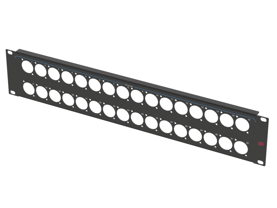 Santosom HARDWARE Rack Panel 2U, 32x D-Size (1-32)