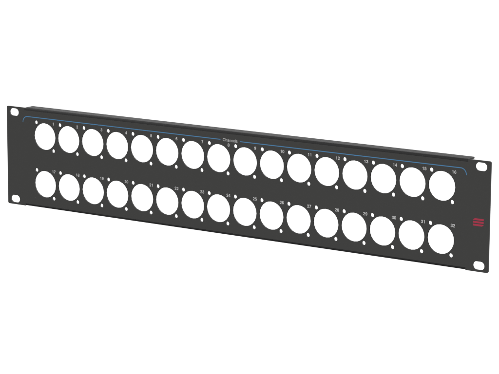 Santosom HARDWARE Rack Panel 2U, 32x D-Size (1-32)