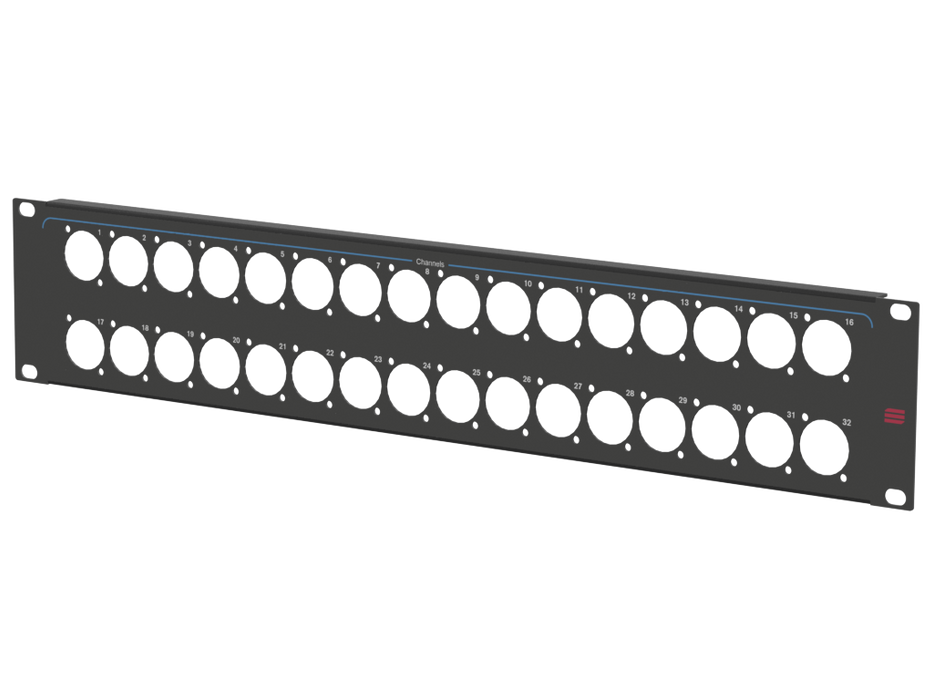 Santosom HARDWARE Rack Panel 2U, 32x D-Size (1-32)