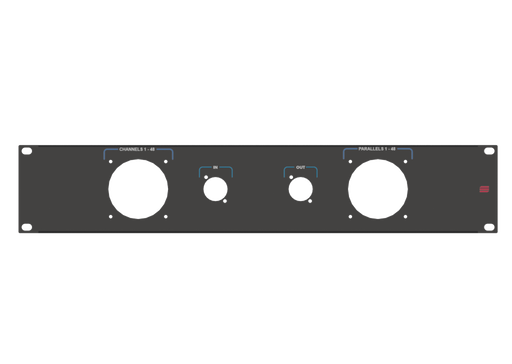 Adam Hall HARDWARE 19" Rack Panel 2U, 2x LK150 + 2x D-Size