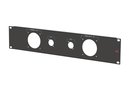 Adam Hall HARDWARE 19" Rack Panel 2U, 2x LK150 + 2x D-Size