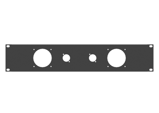 Adam Hall HARDWARE 19" Rack Panel 2U, 2x LK150 + 2x D-Size