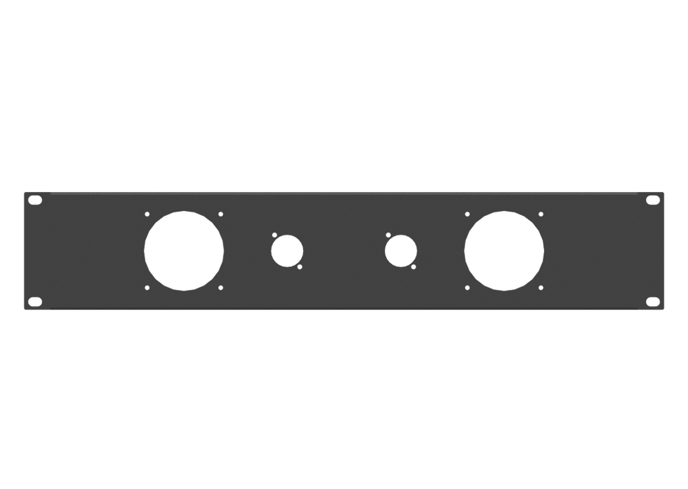 Adam Hall HARDWARE 19" Rack Panel 2U, 2x LK150 + 2x D-Size