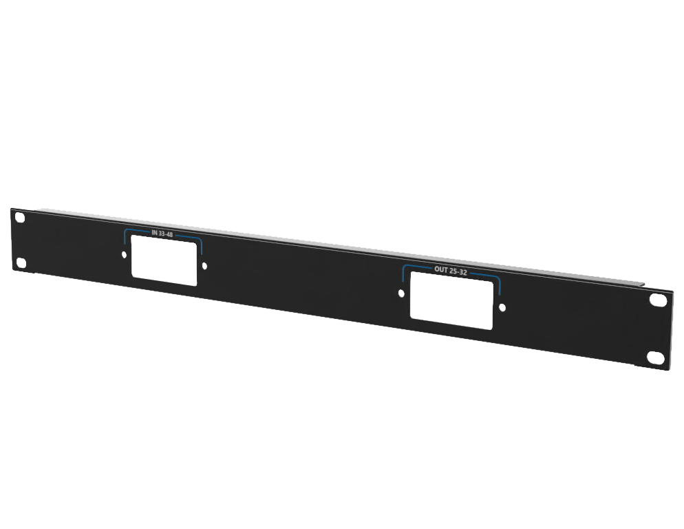 Adam Hall Hardware Painel de Rack 1U, com impressão (IN 33-48, OUT 25-32)