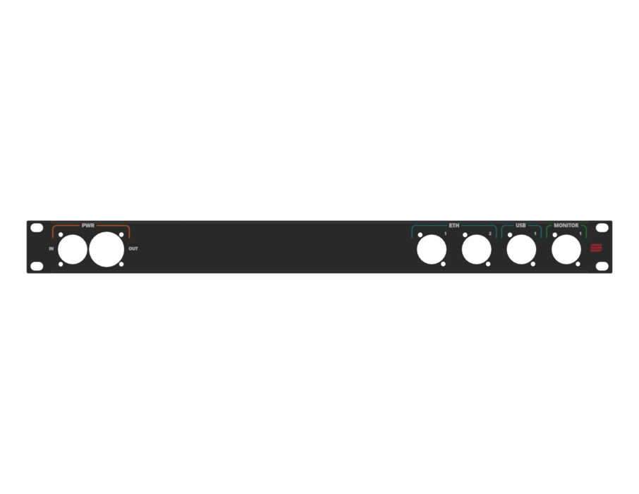 Santosom HARDWARE Rack panel 1U, printed, (PWR ETH, USB, MONITOR)