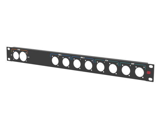 Santosom HARDWARE Rack Panel 1U, printed, (PWR, MIX 1-2, ETH, BNC)