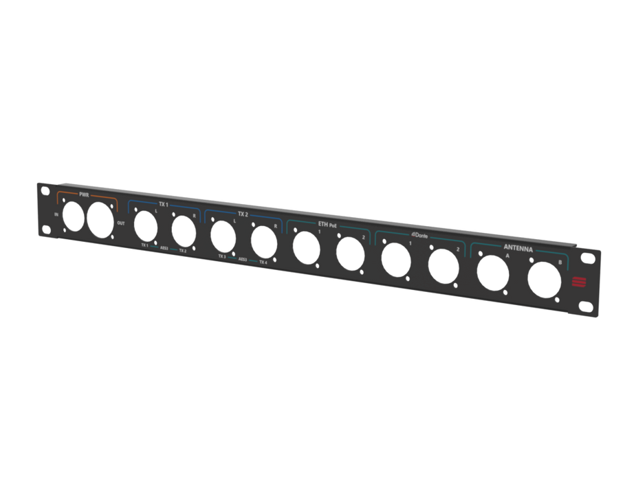 Santosom HARDWARE Rack Panel 1U, printed, True1 in/out, D-Size (PWR, MIX, ETH,