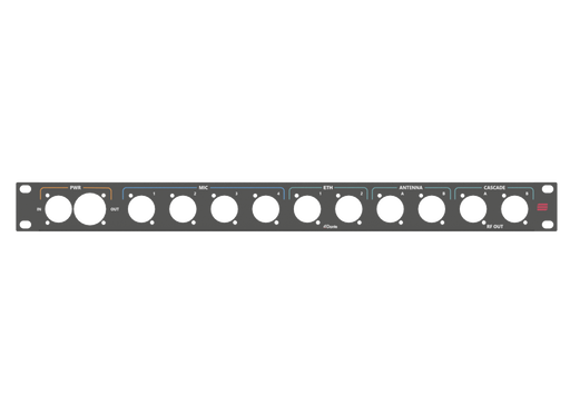 Santosom HARDWARE Rack Panel 1U, printed, True1 in/out, D-Size (PWR, MIC 1-4,