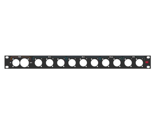 Adam Hall HARDWARE Rack Panel 1U, printed, True1 + 10x D-Size (6+4)