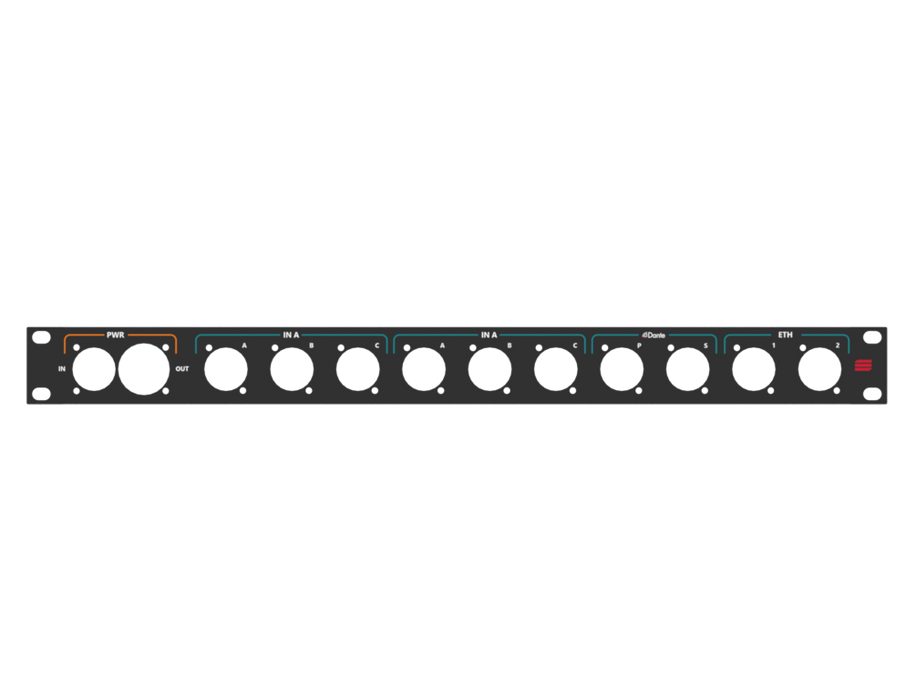 Adam Hall HARDWARE Rack Panel 1U, printed, True1 + 10x D-Size (6+4)