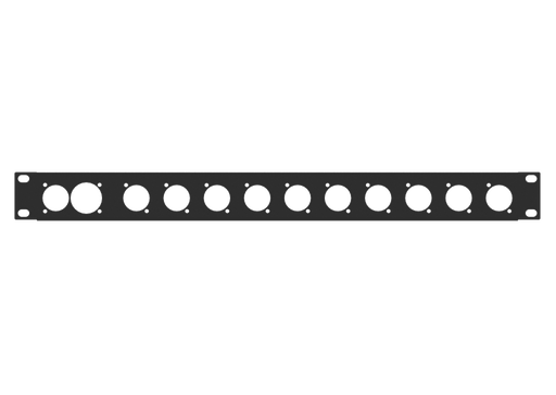 Santosom HARDWARE Rack Panel 1U, 1x True1 in-out, 10x D-Series