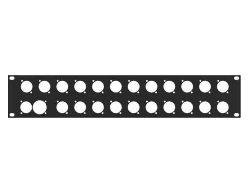 Santosom HARDWARE Rack Panel 2U, 1x True1 in-out, 22x D-Series