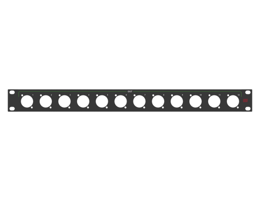 Santosom HARDWARE Painel de Rack impresso 1U, 12x D-Size (12x ETH)