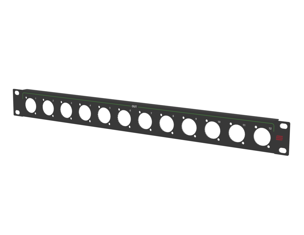 Santosom HARDWARE Painel de Rack impresso 1U, 12x D-Size (12x ETH)