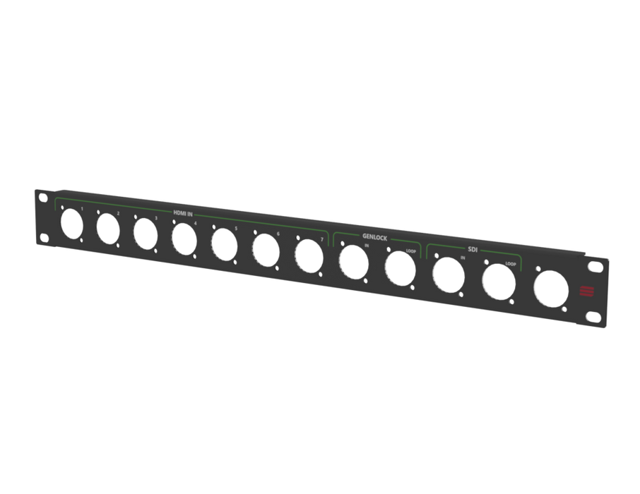 Santosom HARDWARE Painel de Rack impresso 1U, (7x HDMI, 2x GENLOCK, 2x SDI)