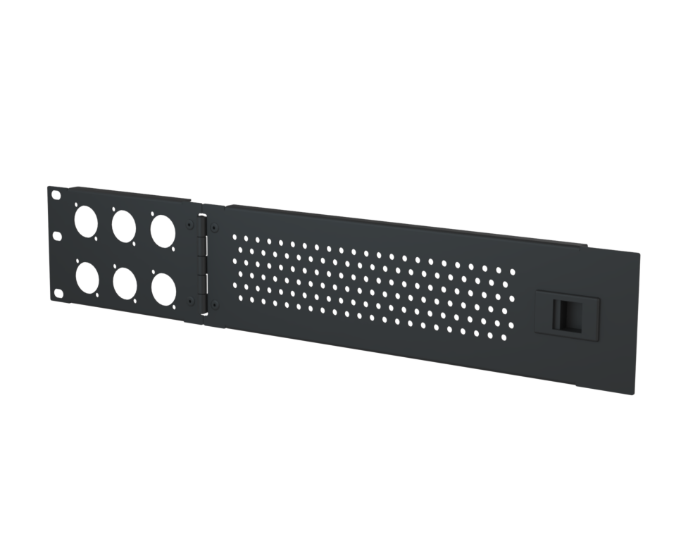 SANTOSOM HARDWARE 2U Vent door with mounting holes, 1x Tru1, 6x D-Size