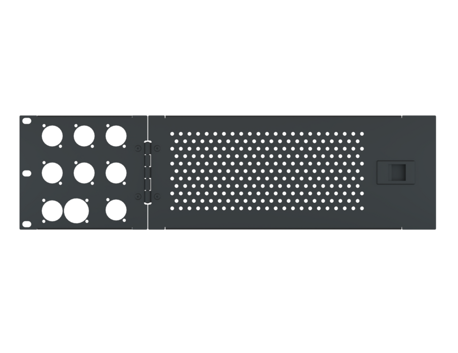 SANTOSOM HARDWARE 3U Vent door with mounting holes, 1x Tru1, 7x D-Size