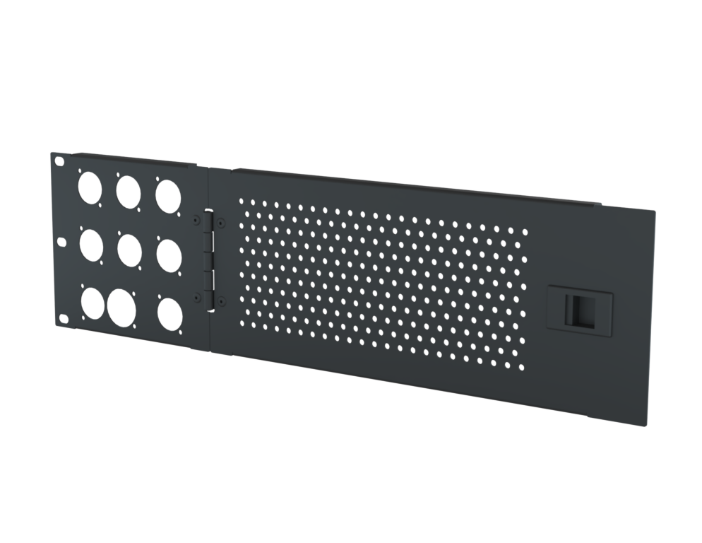 SANTOSOM HARDWARE 3U Vent door with mounting holes, 1x Tru1, 7x D-Size