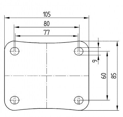 Adam Hall Hardware Colson, Swivel Castor Ø100mm 200kg, Double Break