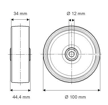 Tente HARDWARE Wheel centre Ø100mm blue