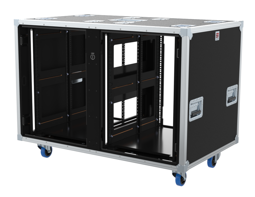 Santosom 19" Rack Double Side Sliding, 16+16U 640-ARR w/ light