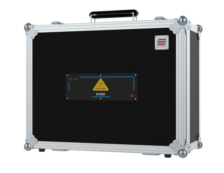 SANTOSOM Flight case, 2x Behringer B105D