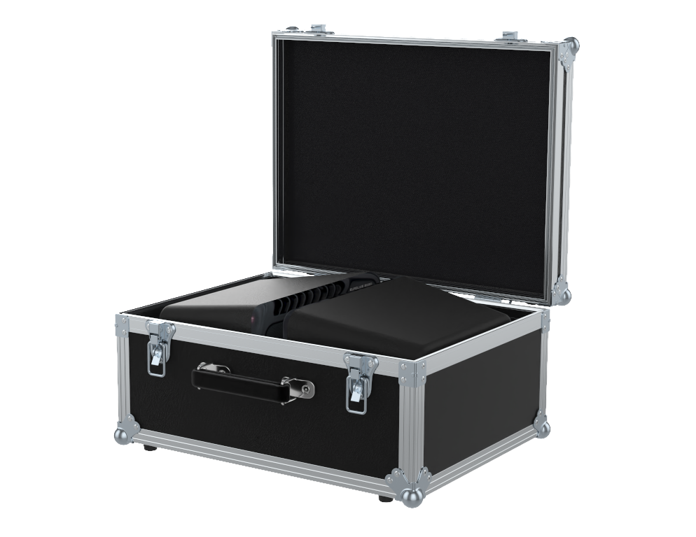 SANTOSOM Flight case, 2x Behringer B105D
