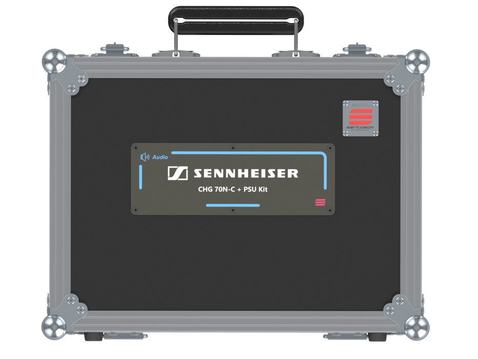 SANTOSOM MICROPHONE Flight case, Sennheirser 2 kit Battery CHG 70N-C + PSU