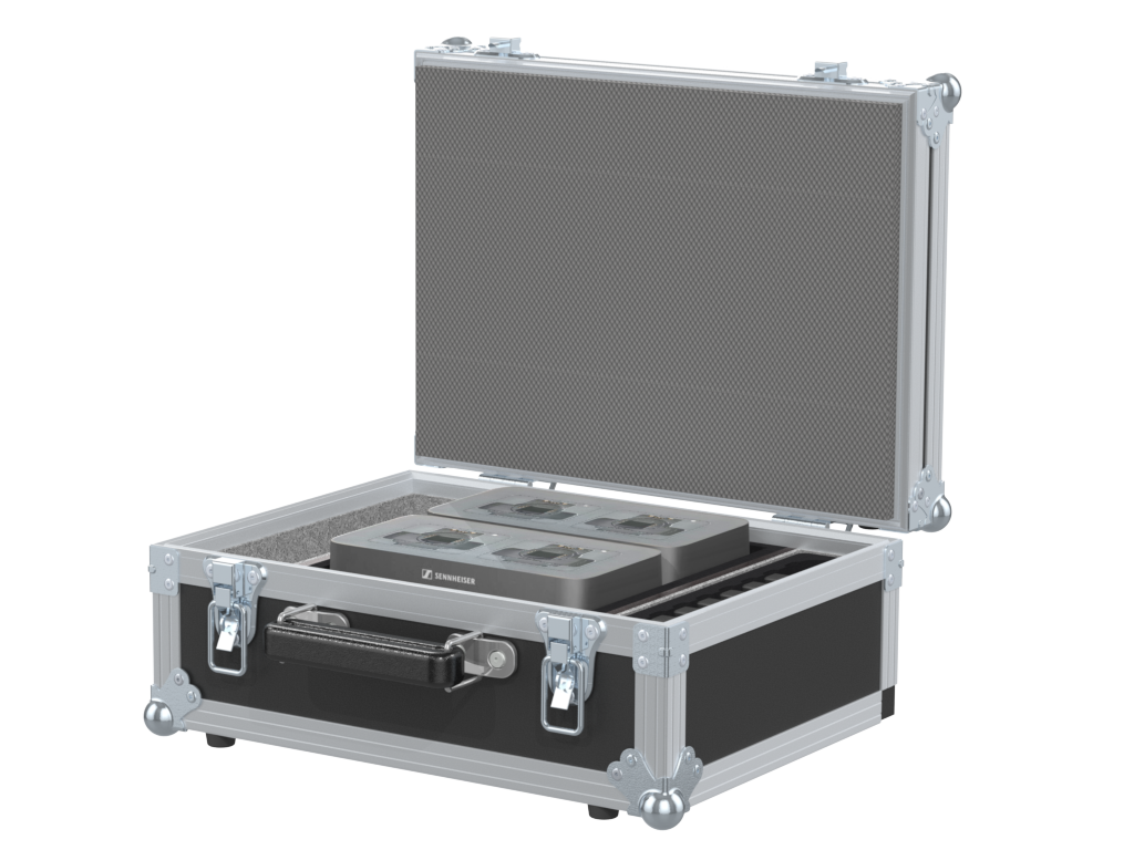 SANTOSOM MICROPHONE Flight case, Sennheirser 2 kit Battery CHG 70N-C + PSU