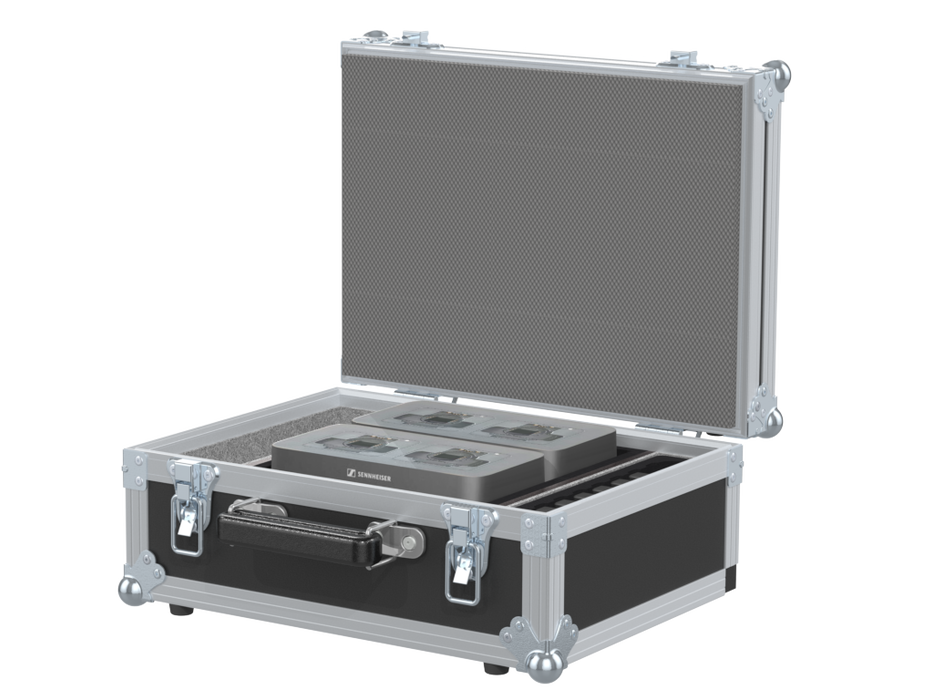 SANTOSOM MICROPHONE Flight case, Sennheirser 2 kit Battery CHG 70N-C + PSU