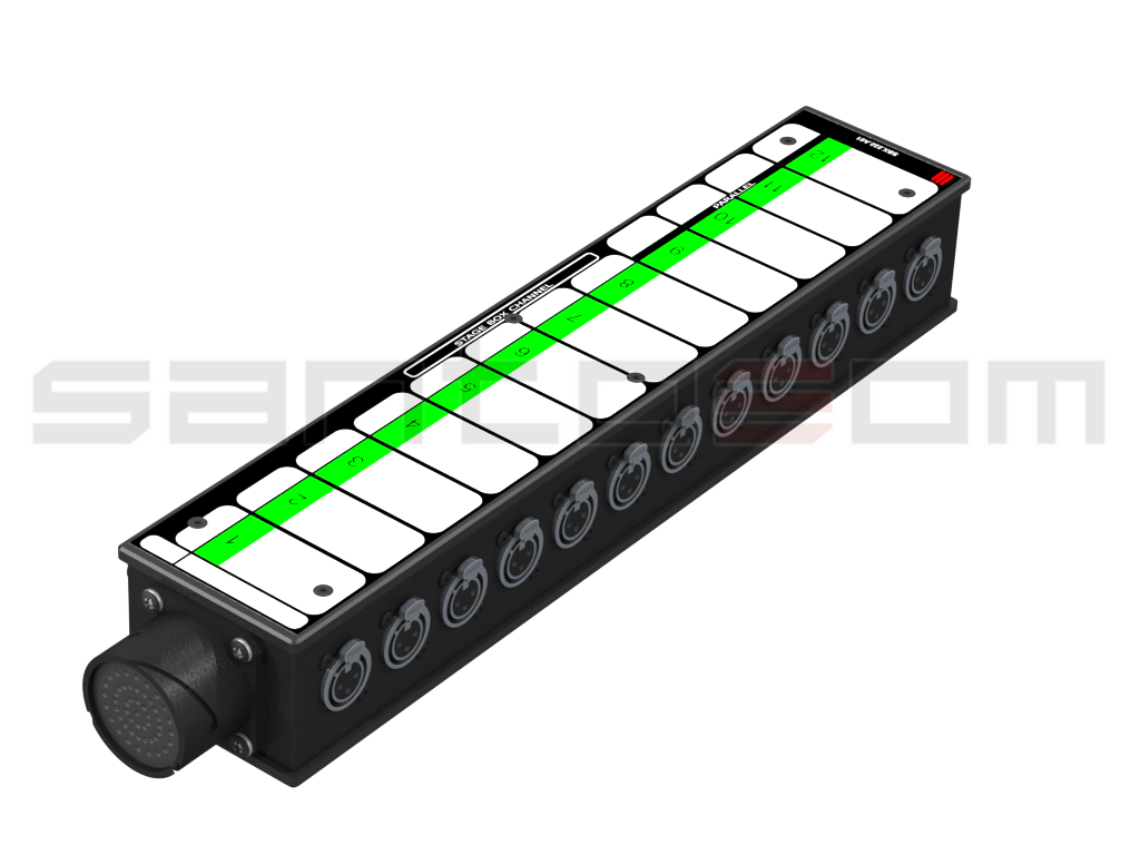 Santosom Signal Distro Sub-Box, LK37 - 12x XLR-F + 4x XLR-M