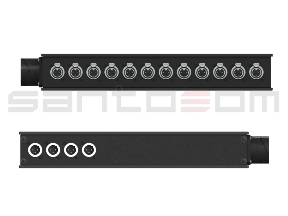 Santosom Signal Distro Sub-Box, LK37 - 12x XLR-F + 4x XLR-M