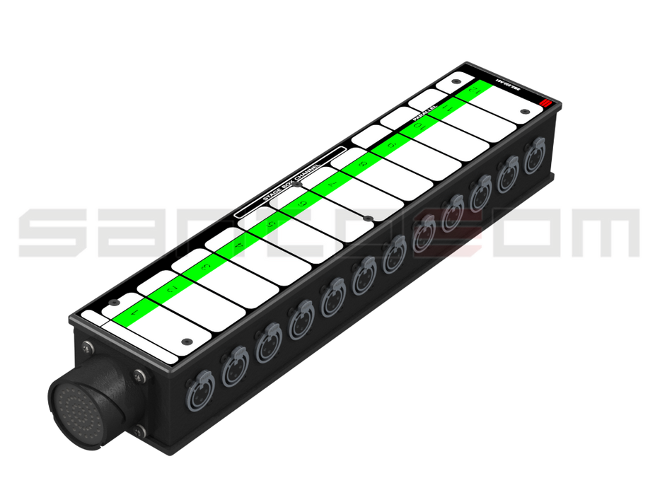 Santosom Signal Distro Sub-Box, LK37 - 12x XLR-F + 4x XLR-M