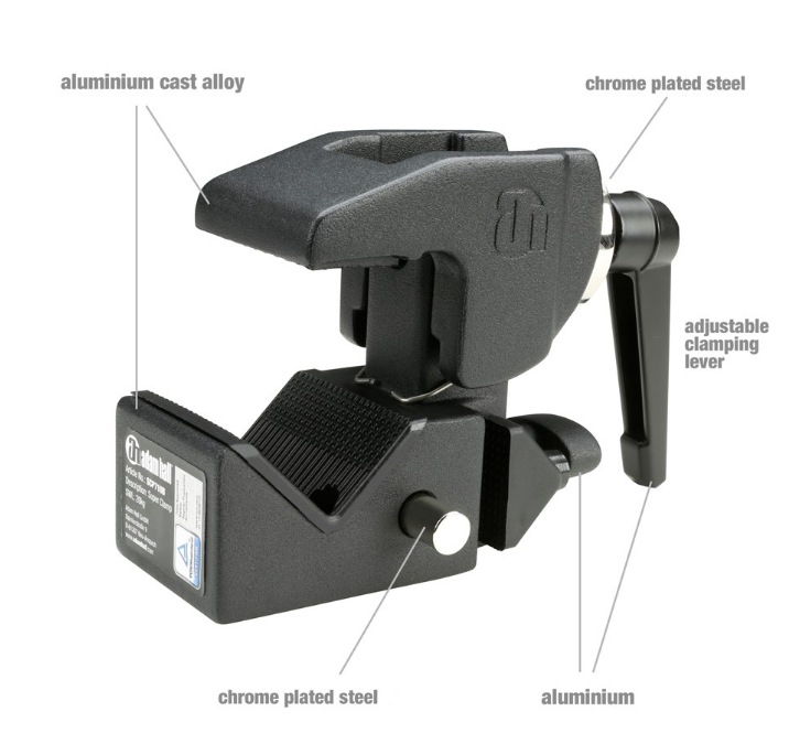 Adam Hall   Universal Hook Clamp With Toggle BlackAndWith Bolt SS018