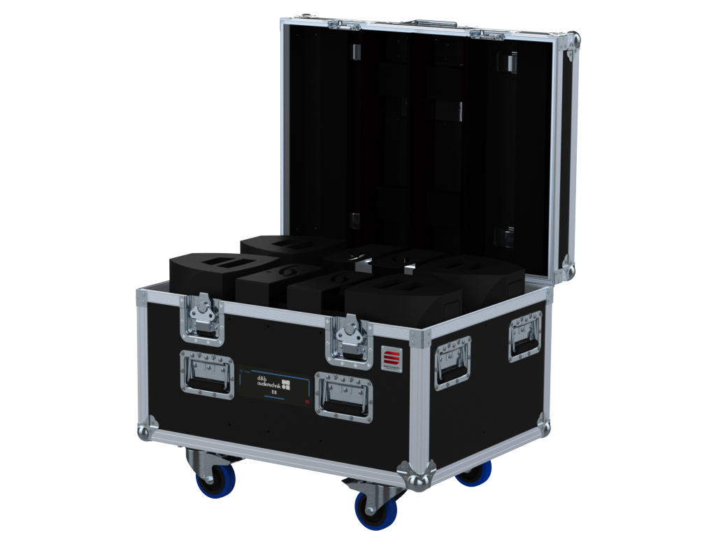 Santosom Cabinet Flight case PRO, 4x D&B E8+ Brakets Off