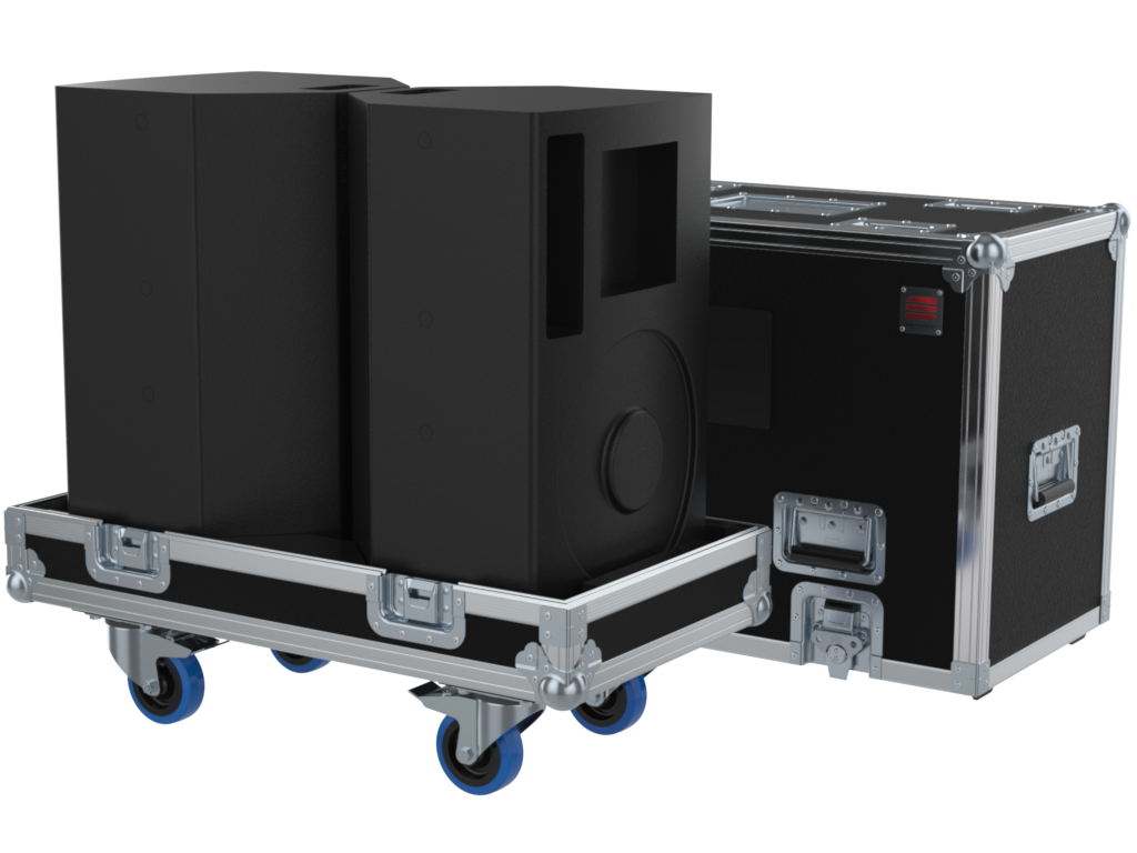 SANTOSOM POINT SOURCE Flight case, 2x Martin Audio X12