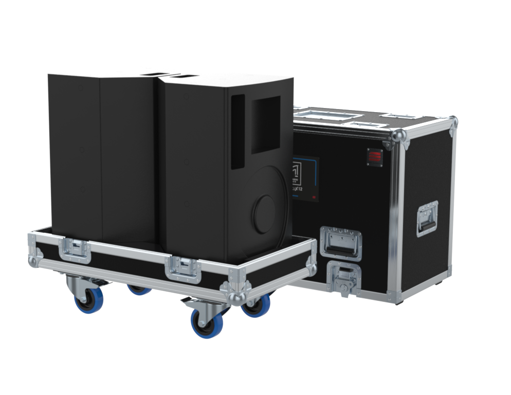 SANTOSOM POINT SOURCE Flight case, 2x Martin Audio X12