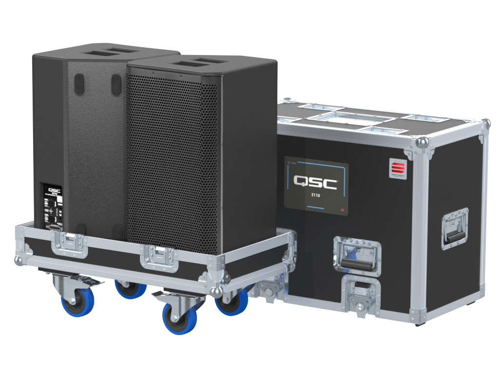 Santosom Cabinet Flight case, 2x QSC E110