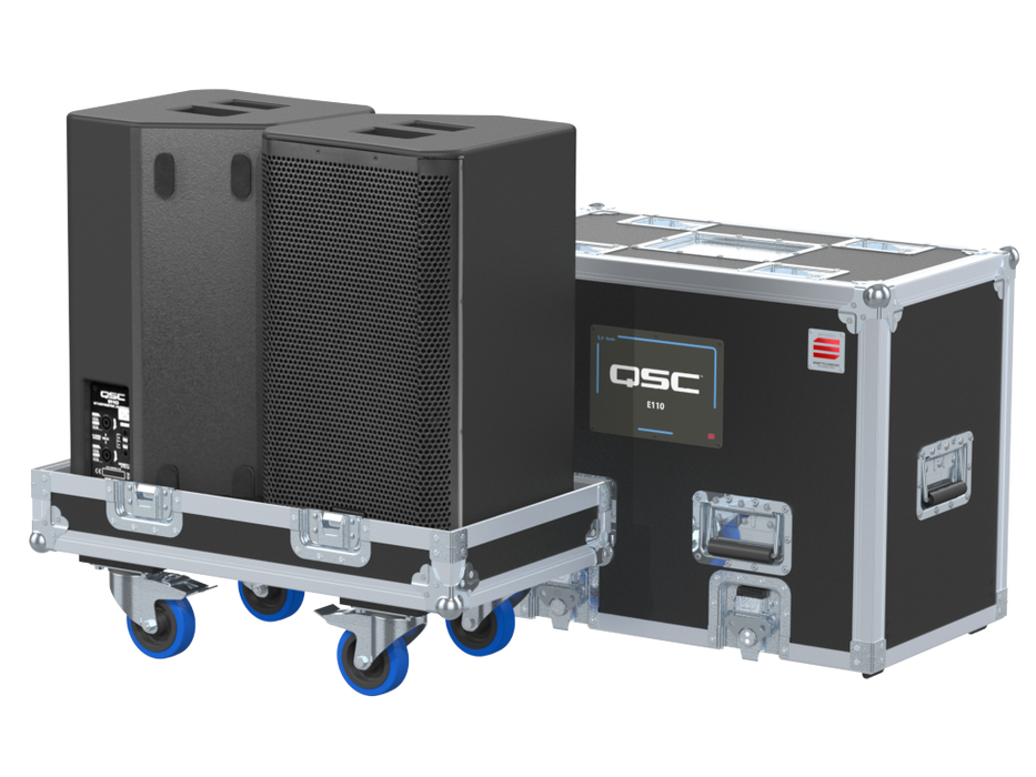 Santosom Cabinet Flight case, 2x QSC E110
