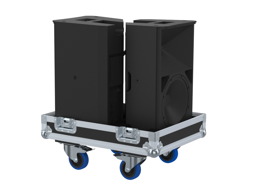 Santosom Cabinet Flight case STD, 2x QSC K10