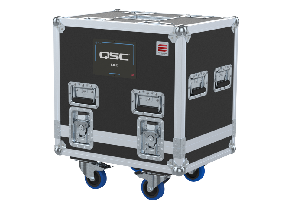 Santosom Cabinet Flight case STD, 2x QSC K10