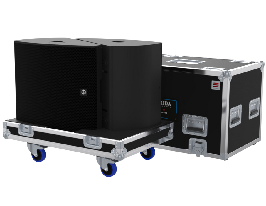 Santosom Cabinet Flight case PRO, 2x Coda Audio Cue Two