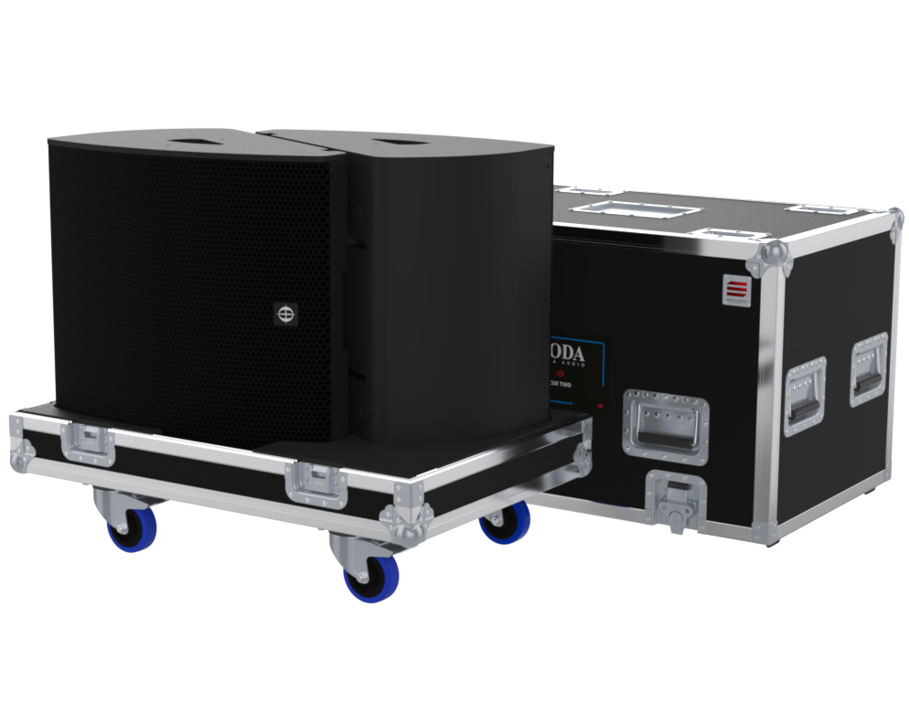 Santosom Cabinet Flight case PRO, 2x Coda Audio Cue Two
